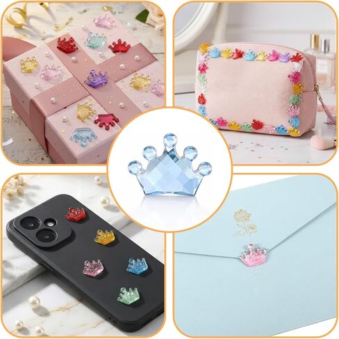 200 Pcs Resin Flatback Crown, Mini Resin Crown Flat Back, Mini Crowns for Crafts 2 cm Multicolor Crowns for Decorating Scrapbooks, Notebooks, Mobile Phone Cases, Clothing, DIY Crafts in Kuwait