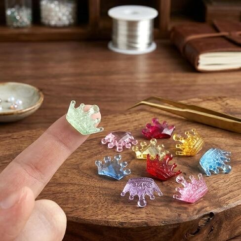 200 Pcs Resin Flatback Crown, Mini Resin Crown Flat Back, Mini Crowns for Crafts 2 cm Multicolor Crowns for Decorating Scrapbooks, Notebooks, Mobile Phone Cases, Clothing, DIY Crafts in Kuwait