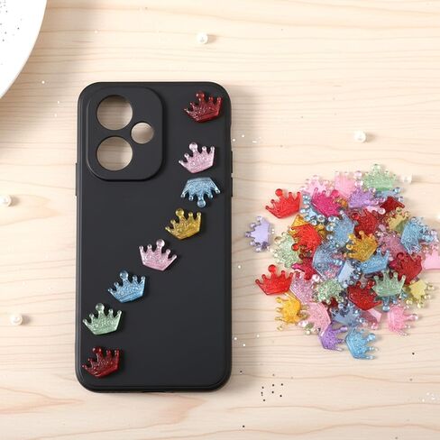 200 Pcs Resin Flatback Crown, Mini Resin Crown Flat Back, Mini Crowns for Crafts 2 cm Multicolor Crowns for Decorating Scrapbooks, Notebooks, Mobile Phone Cases, Clothing, DIY Crafts in Kuwait