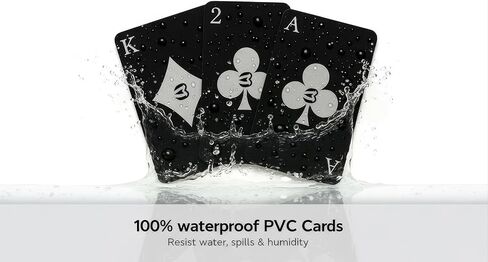 Waterproof Playing Cards 2 Pack Premium Black Plastic PVC Poker Deck, Washable & Durable, Magnetic Gift Box, Professional Poker Size for Adults & Travel in Saudi Arabia