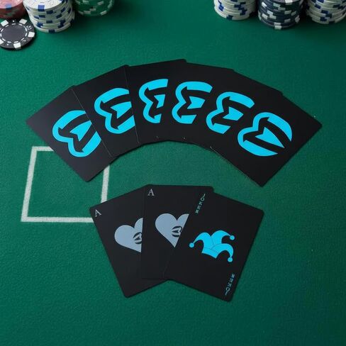 Waterproof Playing Cards 2 Pack Premium Black Plastic PVC Poker Deck, Washable & Durable, Magnetic Gift Box, Professional Poker Size for Adults & Travel in Saudi Arabia