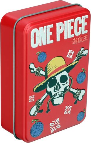 أوراق لعب Paladone One Piece Jolly Rogers للبوكر، والرومي، وGo Fish، وألعاب البطاقات، وبضائع الرسوم المتحركة المرخصة رسميًا وهدية قابلة للتجميع في علبة معدنية in Kuwait