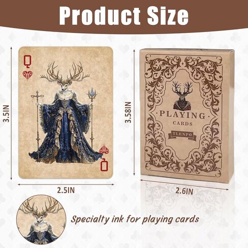 Vintage Style Playing Cards, Reindeer & Elk Playing Cards, Cool Deck of Cards for Family Game Night, Travel & Holiday Parties, Party Games, Collections in Saudi Arabia