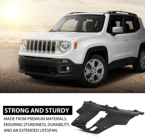 غطاء حماية أسفل المحرك السفلي G-PLUS متوافق مع Fiat 500X 2016-2018، Fit Jeep Renegade 2015-2018 CH1228133، 68420672AA، 68248089AA أسود in Kuwait