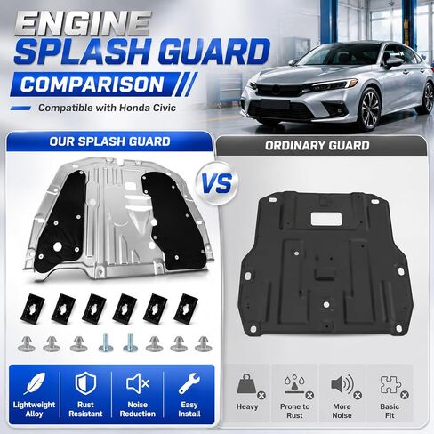 74110-TBA-A00 واقي دفقة المحرك يناسب Hon da Civic 2016 2017 2018 2019 2020 2021 يستبدل 90674-TY2-A01، 74112-TBA-A00، 90105-TBA-A00، 74110TBAA00، 90674TY2A01 in Kuwait