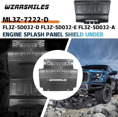 تحديث ML3Z-7222-D+ FL3Z-5D032-A واقي دفقة المحرك الفولاذي المنغنيز ثلاثي الأبعاد متوافق مع Ford F150 2015-2022 استبدل JL3Z-7222-C + FL3Z-5D032-D in Kuwait