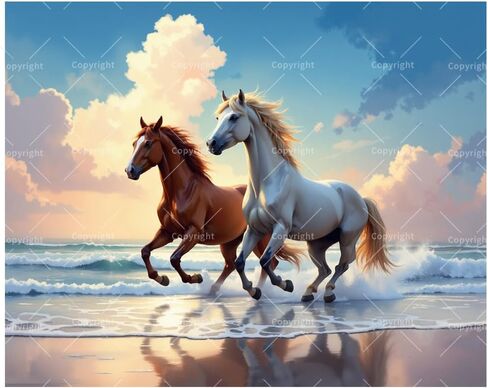 Animal Paint by Numbers Kit for Adults - DIY Horses and Dogs Resting by Stable Wall Painting on Canvas 16x20In, Acrylic Paint Set, Suitable for Beginners, Art for Home Decoration or Gifts in Kuwait