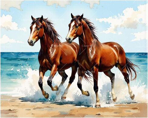 Animal Paint by Numbers Kit for Adults - DIY Horses and Dogs Resting by Stable Wall Painting on Canvas 16x20In, Acrylic Paint Set, Suitable for Beginners, Art for Home Decoration or Gifts in Kuwait