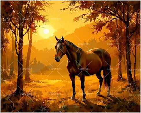 Animal Paint by Numbers Kit for Adults - DIY Horses and Dogs Resting by Stable Wall Painting on Canvas 16x20In, Acrylic Paint Set, Suitable for Beginners, Art for Home Decoration or Gifts in Kuwait