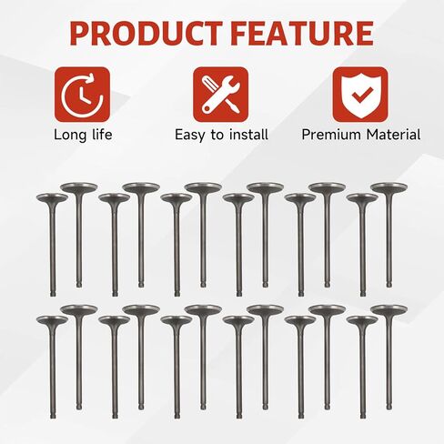 7T4Z-6507-B Exhaust and Intake Valve Kit Compatible with Ford Edge Explorer F150 Flex Mustang Taurus Transit 150 250 350 350HD Fusion Lincoln Continental MKT MKX MKS Mazda 6 CX9 Mercury Sable in Saudi Arabia