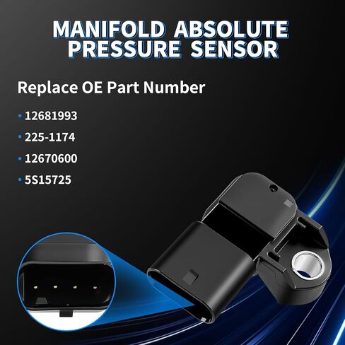 MAP Sensor Manifold Absolute Pressure Sensor Fit for 2018 2019 2020 2021 Chevy Equinox Silverado 2500/3500 HD Malibu Cruze Trax GMC Sierra 2500/3500 HD Terrain Buick Encore Cascada 12681993 in Kuwait