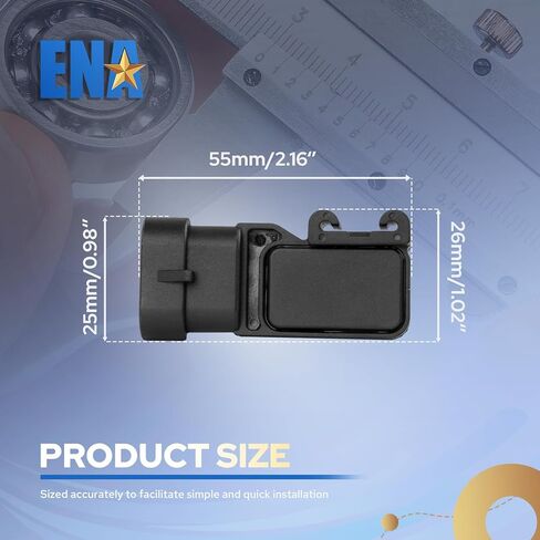 ENA Manifold Absolute Pressure Sensor Compatible with 1997-2019 Chevy Chevrolet GMC Honda Buick Cadillac Pontiac Isuzu Alero Amigo Astra Ascender Axiom Bravada Canyon Cavalier Replacement for AS60 in Kuwait