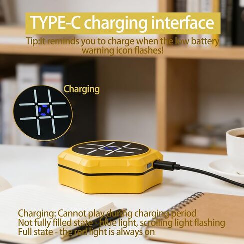 Rechargeable Electronic Tic Tac Toe Game, 5-in-1 Handheld Puzzle Console, LED Light Interactive Board Game Portable Travel Game for Kids and Adults, Educational Birthday, Ages 5+ in Saudi Arabia