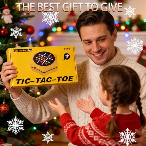 Rechargeable Electronic Tic Tac Toe Game, 5-in-1 Handheld Puzzle Console, LED Light Interactive Board Game Portable Travel Game for Kids and Adults, Educational Birthday, Ages 5+ in Saudi Arabia