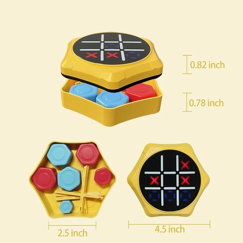 Rechargeable Electronic Tic Tac Toe Game, 5-in-1 Handheld Puzzle Console, LED Light Interactive Board Game Portable Travel Game for Kids and Adults, Educational Birthday, Ages 5+ in Saudi Arabia