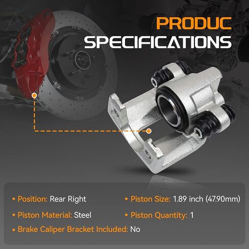 BRTEC 184604 Rear Right Disc Brake Caliper for Ford Explorer 1995-2002 / Ranger 1998-2002, for Mercury Moutaineer 1997-2001 Passenger Side Brake Caliper in Kuwait