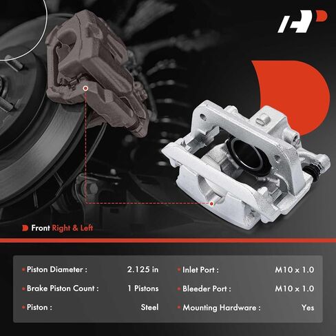 A-Premium Disc Brake Caliper Assembly with Bracket Compatible with Mini Cooper Countryman 2011-2016 1.6L, Cooper Paceman 2013-2016 1.6L - Front Driver and Passenger Side, 2Pcs in Kuwait