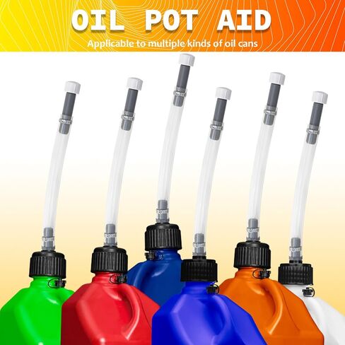 طقم بديل كامل لإبريق وقود السباق قطعة واحدة - غطاء إبريق 3042 وخرطوم وقود PVC لعلب وقود السباق سعة 5/5.5 جالون، متوافق مع أباريق الوقود Scribner وJegs وVP in Kuwait