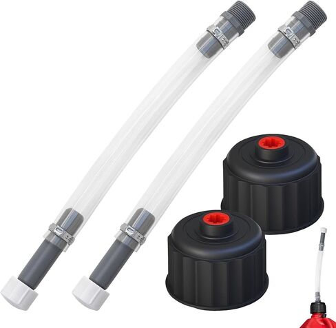 طقم بديل كامل لإبريق وقود السباق قطعة واحدة - غطاء إبريق 3042 وخرطوم وقود PVC لعلب وقود السباق سعة 5/5.5 جالون، متوافق مع أباريق الوقود Scribner وJegs وVP in Kuwait