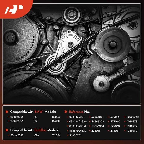 A-Premium Serpentine Belt 57.34 In For BMW E85 Series Z4 2003-2005 2.5L 3.0L & Cadillac CT6 2016-2019 3.0L in Kuwait