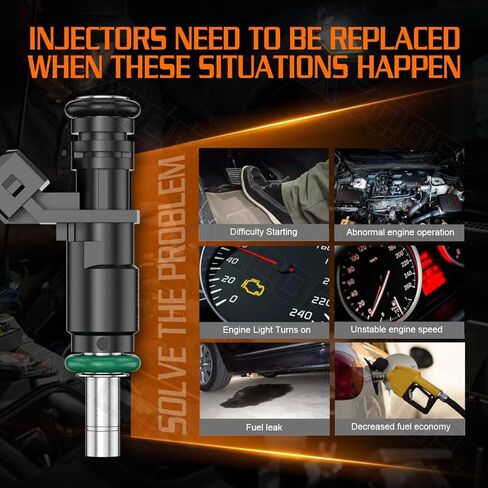 7531634 Fuel Injectors Compatible with BMW 328i xDrive (2009 2010 2011 2012 2013) L6 3.0L, 6 Hole Injectors, Replace #13537531634, FJ748, 800-1725N, 1353753163, 8001725N |Set of 6| in Saudi Arabia