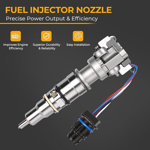 6.0L Powerstroke Fuel Injector, Compatible with Ford Super Duty (2004-2010), Compatible with Ford Excursion (2004-2010), With Sleeve & Gasket, Replacement for 4C3Z9E527AA, BRM, AP60901 in Saudi Arabia