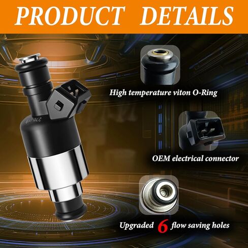6 Holes Fuel Injectors Fit for : GMC & Chevrolet C2500/C3500/C3500HD/K2500/K3500/C2500 Suburban/Savana 3500/Express 3500/P3500/P30/B7/C6500 Kodiak/C7500 Kodiak,1996-2000, 7.4L,OEM # FJ241(8 Pcs) in Saudi Arabia