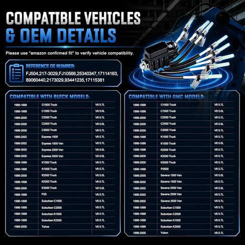 حاقن الوقود العنكبوت OTO-K FJ504 متوافق مع GMC K3500 يوكون كاديلاك تشيفي إسكاليد C1500 سوبربان إكسبريس 1500 3500 K2500 P30 P3500 Savana V8 5.0L 5.7L 1996-2002 يستبدل # 89060440 17114163 in Kuwait