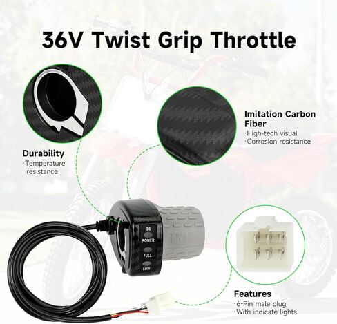 MX500 Controller and Throttle Compatible with Razor MX650 SX500 McGrath Dirt Rocket Bike, 36V Control Module for RSF650 Electric Dirt Bike Motocross EcoSmart Scooter Parts Twist Throttle Grips in Kuwait