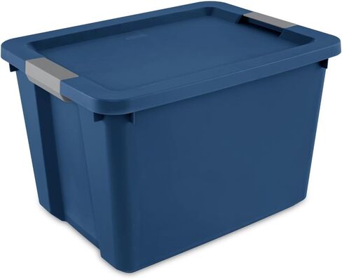 Large Storage Bin, 20 Gallon Plastic Storage Container with Latch Lid, Blue in Saudi Arabia