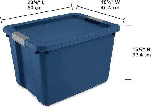 Large Storage Bin, 20 Gallon Plastic Storage Container with Latch Lid, Blue in Saudi Arabia