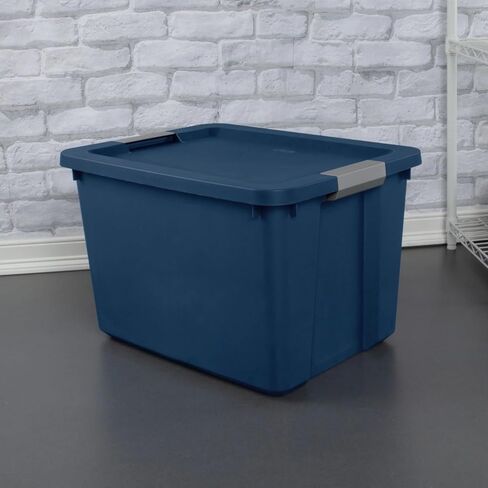 Large Storage Bin, 20 Gallon Plastic Storage Container with Latch Lid, Blue in Saudi Arabia