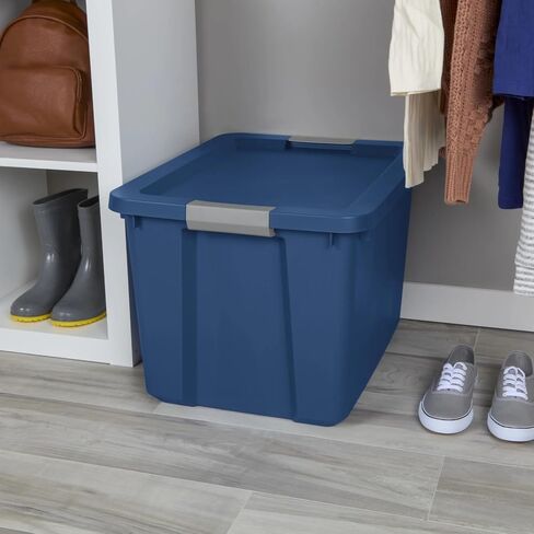 Large Storage Bin, 20 Gallon Plastic Storage Container with Latch Lid, Blue in Saudi Arabia