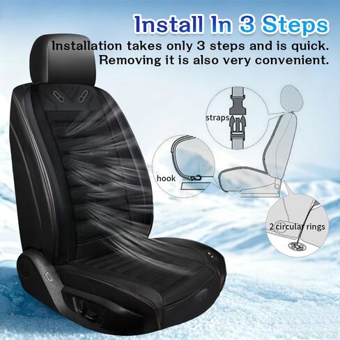 Cooling Car Seat Cover Front Seat,Ventilated Car Seat Cooling Pad with 30-Air-Outlets,Cooling Car Seat Cushion with 3-Speed Modes,Seat Coolers Universal Fit for 12V Car SUV (Black) in Kuwait