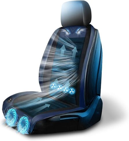 Cooling Car Seat Cover Front Seat,Ventilated Car Seat Cooling Pad with 30-Air-Outlets,Cooling Car Seat Cushion with 3-Speed Modes,Seat Coolers Universal Fit for 12V Car SUV (Black) in Kuwait
