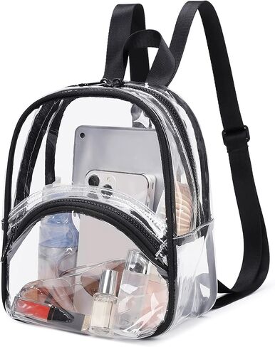 حقيبة ظهر Abshoo Clear Mini للنساء حقائب ظهر شفافة صغيرة شفافة للفتيات معتمدة من الاستاد مقاس 12×12×6 حقيبة شفافة شفافة (أزرق) in Saudi Arabia