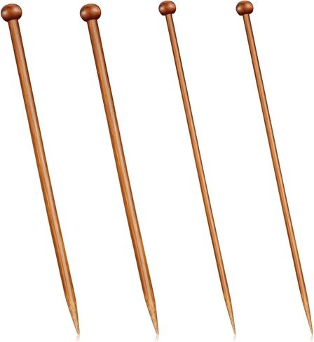 4 Pairs Natural Bamboo Knitting Needles Set 9.8 Inch Long Wooden Knitting Needles Straight Single Pointed Wood Needle Knittings Crochet Supplies for Beginners DIY Handmade Sweater Scarf Knittings in Kuwait