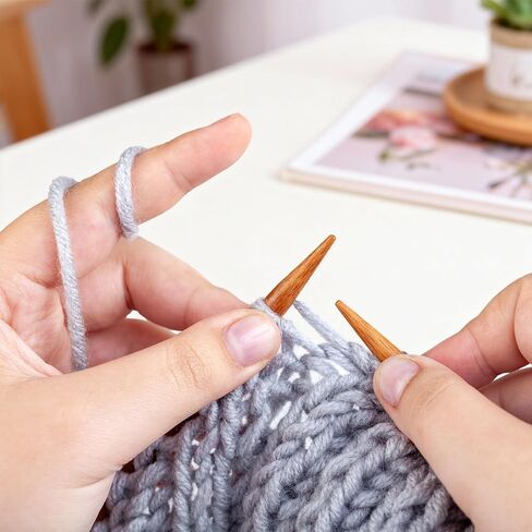 4 Pairs Natural Bamboo Knitting Needles Set 9.8 Inch Long Wooden Knitting Needles Straight Single Pointed Wood Needle Knittings Crochet Supplies for Beginners DIY Handmade Sweater Scarf Knittings in Kuwait