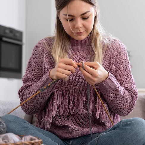 4 Pairs Natural Bamboo Knitting Needles Set 9.8 Inch Long Wooden Knitting Needles Straight Single Pointed Wood Needle Knittings Crochet Supplies for Beginners DIY Handmade Sweater Scarf Knittings in Kuwait