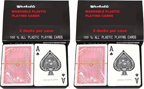 مجموعة أوراق لعب Bexter 4 Decks Royal Poker بحجم 100% من البلاستيك مع حقيبة تخزين بلاستيكية، مقاومة للماء ومتينة، بطاقات على طراز الكازينو للبوكر والبلاك جاك والسفر وليلة اللعب in Kuwait
