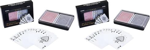 مجموعة أوراق لعب Bexter 4 Decks Royal Poker بحجم 100% من البلاستيك مع حقيبة تخزين بلاستيكية، مقاومة للماء ومتينة، بطاقات على طراز الكازينو للبوكر والبلاك جاك والسفر وليلة اللعب in Kuwait