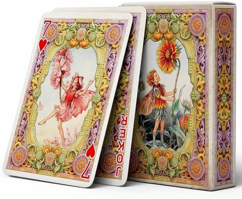 Vintage Style Forest Elf Theme Playing Cards, Double-Sided Anti-Slip Texture Design, 54 Exquisite Non-Repeating Illustrations, Perfect in Kuwait
