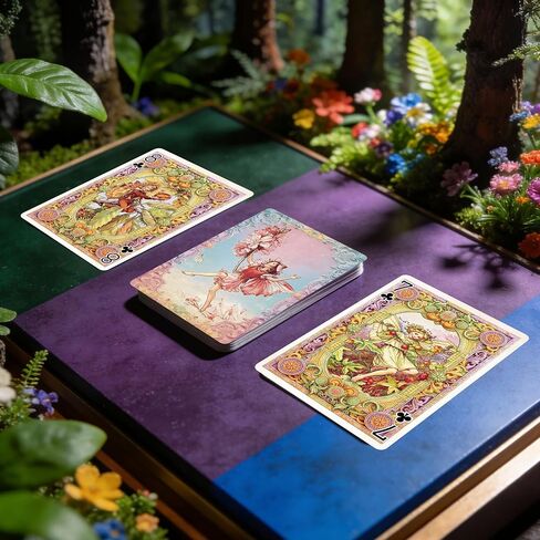 Vintage Style Forest Elf Theme Playing Cards, Double-Sided Anti-Slip Texture Design, 54 Exquisite Non-Repeating Illustrations, Perfect in Kuwait