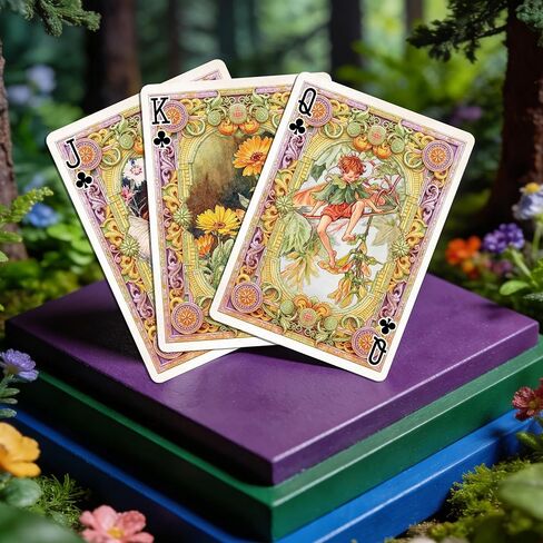 Vintage Style Forest Elf Theme Playing Cards, Double-Sided Anti-Slip Texture Design, 54 Exquisite Non-Repeating Illustrations, Perfect in Kuwait