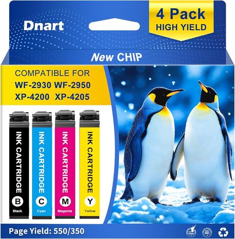 Remanufactured Ink Cartridge Replacement for Epson 232 Combo Pack 232XL 232 XL T232XL used for Epson Expression Home XP-4200 XP-4205 WF-2930 WF-2950 Printer Ink (4 Pack, Black Cyan Magenta Yellow) in Saudi Arabia
