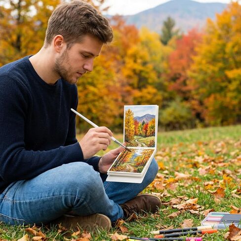قطعتان من كراسة رسم الألوان المائية للرسم، 20 ورقة مقاس 3.15 بوصة × 3.15 بوصة، كتاب رسم صغير مربع بوزن 140 رطل (300 جرام لكل متر مربع) دفاتر رسم فنية للجيب لقلم رصاص ملون، قلم أكريليك، باستيل زيتي in Kuwait