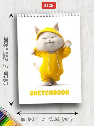Sketchbook 8.5x11, 60 Pages, Top Spiral Bound Sketch Pad, Heavyweight 110lb/199gsm Thick Drawing Paper, Large Art Sketch Book for Kids, Adults & Beginners, Ideal for Sketching, Coloring & Doodling in Saudi Arabia