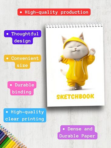 Sketchbook 8.5x11, 60 Pages, Top Spiral Bound Sketch Pad, Heavyweight 110lb/199gsm Thick Drawing Paper, Large Art Sketch Book for Kids, Adults & Beginners, Ideal for Sketching, Coloring & Doodling in Saudi Arabia