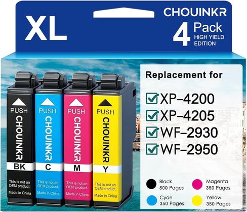 Remanufactured 232 Ink Cartridges for Epson 232XL Ink Cartridge Combo Pack 232 XL with Expression Home XP-4200 XP-4205 WF-2930 WF-2950 (Black Cyan Magenta Yellow) in Saudi Arabia