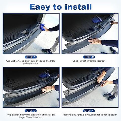 Rear Bumper Guard for Cadillac Escalade IQ 2025-2026 Carbon Fiber Trunk Scuff Plate Protector Rear Sill Guard Scratch Resistant Tailgate Entry Cover in Saudi Arabia